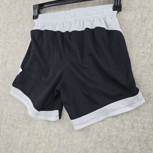 Under Armour Youth XS Loose Fit Athletic Shorts Black & White Mesh Polyester - Picture 2 of 5